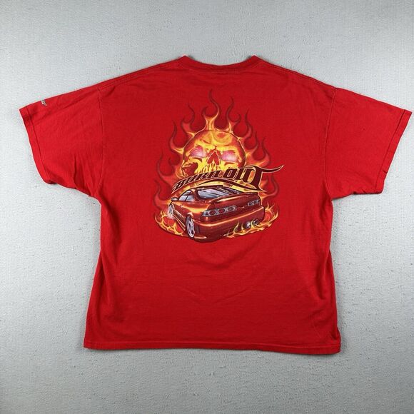 Y2K Zumspeed Shirt Men’s 2XL Red Burn Out Skull Flames Acura Integra - Picture 1 of 16